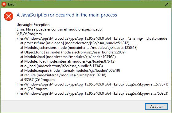 error Skype